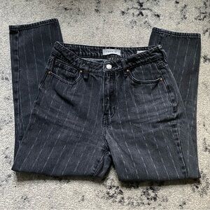 black striped pacsun straight leg mom jeans